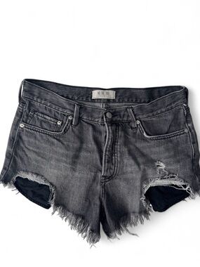 We the Free Distressed Black Denim Shorts